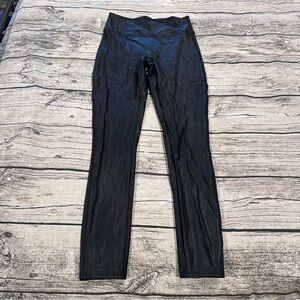 SPANX Black High-Waist Shapewear Faux Leather Leggings Size Large